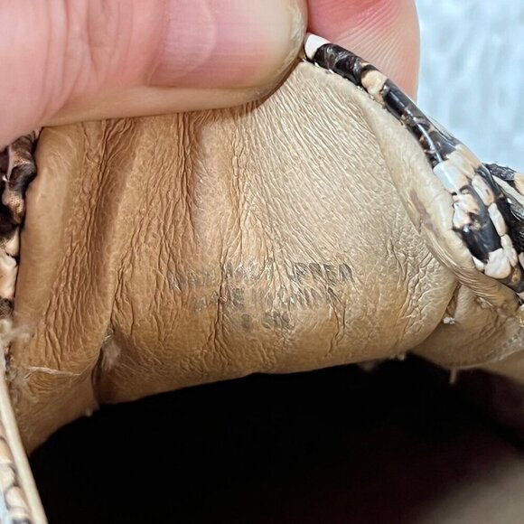 J Slides Heidi Leather Platform Slip On Sneaker Snakeskin Python Brown Size 8.5 - Picture 5 of 11